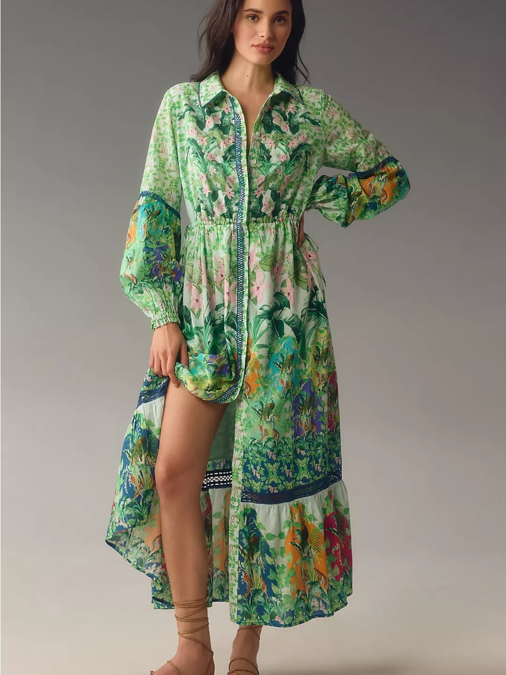 Anthropologie the Eleanora Long Sleeve Maxi Dress XSP